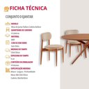 Ver imagem 7 de Sala de Jantar Mesa Ballare 120cm Tampo Redondo 4 Cadeiras Vel Creme /imbuia Nat/cinam. Imbuia