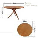 Ver imagem 4 de Sala de Jantar Mesa Ballare 120cm Tampo Redondo 4 Cadeiras Vel Creme /imbuia Nat/cinam. Imbuia