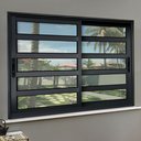 Ver imagem 2 de Janela Alumínio Elite c/Travessas 2 Folhas Moveis 100 x 120 V.Liso Preto Brimak