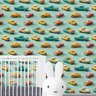 Papel de Parede Auto Adesivo Quarto Menino Carros Verdes Infantil Decorado Lavavel Criança 3m - 3