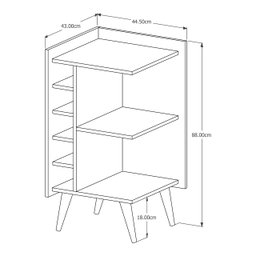 Aparador com Adega Horizontal Canto Pés Palito Santiago Cor Off White - Comprar Moveis em Casa - 3