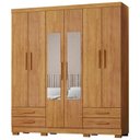 Ver imagem 1 de Guarda Roupa Casal 6 Portas com Espelho 182 cm Santiago Cedro Rudk