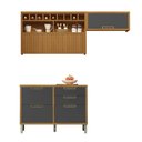 Ver imagem 1 de Cozinha 3 Peças Nesher Imperatriz 100% Mdf Freijó-grafite