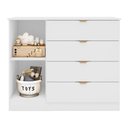 Ver imagem 3 de Cômoda Sapateira Infantil Ayla 100% MDF 4 Gav 1 Pt Detalhes Ripados Quarto de Bebê Branco Phoenix