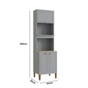 Ver imagem 4 de Torre Quente de Cozinha 3 Portas e 2 Nichos para Forno e Microondas Cinza Crystal
