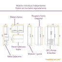 Ver imagem 5 de Guarda Roupa Dormitório Modulado Casal 1,38 M Canto Paris Luciane M15:cinnamon