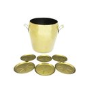 Ver imagem 1 de Kit Festa Balde de Gelo e Porta Copos Inox Dourado Fineza