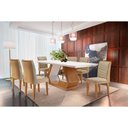 Ver imagem 1 de Sala de Jantar Completa Alvorada C/ Tampo Madeirado Canto Reto 180x90cm e 6 Cadeiras Londrina Imbuia