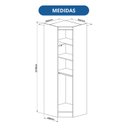 Ver imagem 3 de Guarda Roupa de Canto Oblíquo Modulado 1 Porta Cedro e Branco Line Infinity