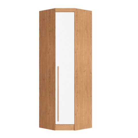 Guarda Roupa de Canto Oblíquo Modulado 1 Porta Cedro e Branco Line Infinity Marrom