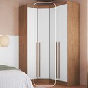 Ver imagem 2 de Guarda Roupa de Canto Oblíquo Modulado 1 Porta Cedro e Branco Line Infinity Marrom