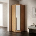 Ver imagem 1 de Guarda Roupa de Canto Oblíquo Modulado 1 Porta Cedro e Branco Infinity Marrom