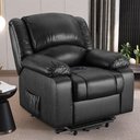 Ver imagem 6 de Poltrona do Papai Reclinável Sala de Cinema Madrid Elevação Lift Elétrico PU Preto Brilho G26 Gran B