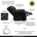 Ver imagem 3 de Poltrona do Papai Reclinável Sala de Cinema Madrid Elevação Lift Elétrico PU Preto Brilho G26 Gran B
