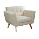 Ver imagem 2 de Poltrona Decorativa Bruna Cadeira Living Moderna Recepção Escritório - Suede Bege Claro