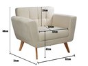 Ver imagem 3 de Poltrona Decorativa Bruna Cadeira Living Moderna Recepção Escritório - Suede Bege Claro