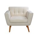 Ver imagem 1 de Poltrona Decorativa Bruna Cadeira Living Moderna Recepção Escritório - Suede Bege Claro