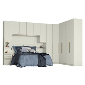 Quarto Modulado Casal Ambiente 3.2 Seletto 7 Peças Areia - Henn