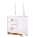 Ver imagem 3 de Cômoda Sapateira Savana 4 Gavetas MDP MDF Branco Vila Rica