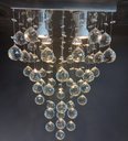 Ver imagem 5 de Luminária Moderna Cristais Alto Brilho,Com Base de Inox 30x30cm, Com Altura de 60cm Para Escritório