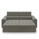 Ver imagem 6 de Sofá Decorativo Hugo 2 Lugares 208cm Reclinável e Retrátil Veludo Cinza G45 - Gran Belo