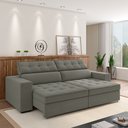 Ver imagem 2 de Sofá Decorativo Hugo 2 Lugares 208cm Reclinável e Retrátil Veludo Cinza G45 - Gran Belo