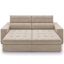 Ver imagem 5 de Sofá Retrátil Reclinável para Sala de Estar Living 290cm Clara M03 Veludo Bege