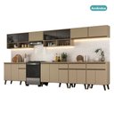 Ver imagem 3 de Armário de Cozinha Completa Atlanta Select com Vidro Carraro Amêndoa