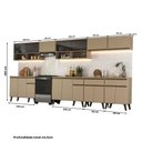 Ver imagem 5 de Armário de Cozinha Completa Atlanta Select com Vidro Carraro Amêndoa
