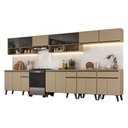 Ver imagem 2 de Armário de Cozinha Completa Atlanta Select com Vidro Carraro Amêndoa