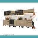 Ver imagem 7 de Armário de Cozinha Completa Atlanta Select com Vidro Carraro Amêndoa
