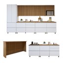 Ver imagem 3 de Cozinha Completa Modulada 10 Peças 14 Portas 11 Gavetas Norten Branco/Nature