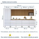 Ver imagem 4 de Cozinha Completa Modulada 10 Peças 14 Portas 11 Gavetas Norten Branco/Nature
