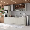 Ver imagem 1 de Cozinha Completa Fineze 7 Portas 4 Gavetas 100% MDF com Vidro Areia Hp Fineze - Henn