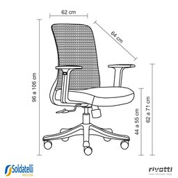 Cadeira Office Boston Preta - Rivatti - 5