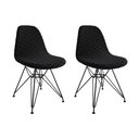 Ver imagem 1 de Kit 2 Cadeiras Jantar Estofadas Preta Eames Base Ferro Preto