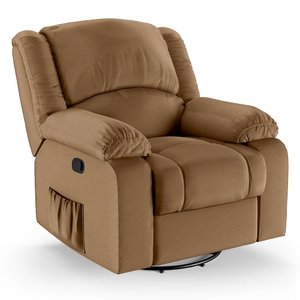 Poltrona do Papai Reclinável Melim Glider Giratória Massagem Pu Caramelo Fh1 - D'rossi