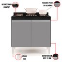 Ver imagem 6 de Kit Armário Aéreo e Balcão para Cooktop de Cozinha 02 Portas Diana 80 cm - D’Rossi Preto e Ci