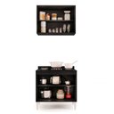 Ver imagem 4 de Kit Armário Aéreo e Balcão para Cooktop de Cozinha 02 Portas Diana 80 cm - D’Rossi Preto e Ci