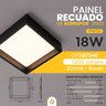 Painel Recuado de Sobrepor Quadrado 18w 21x21cm Preto Led 3000k Luz Quente - 3