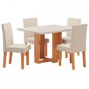 Ver imagem 2 de Mesa de Jantar 4 Lugares Rebeca Mel/Nude/Off White - Viero Móveis