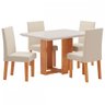 Mesa de Jantar 4 Lugares Rebeca Mel/Nude/Off White - Viero Móveis - 2