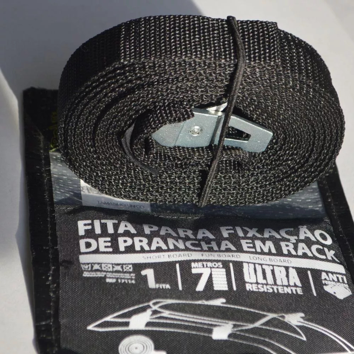 Fita Rack Extensora 7m para Prancha Surf Sup Longboard Fun:preto - 2