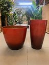 Ver imagem 2 de Kit com 2 Vasos para Plantas de Polietileno Lisa Efeito Marmorizada Luxo (vermelho Premium).