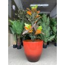 Ver mais imagens de Kit com 2 Vasos para Plantas de Polietileno Lisa Efeito Marmorizada Luxo (vermelho Premium).