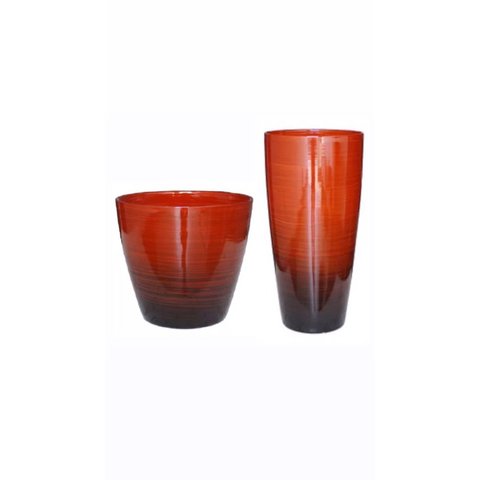 Kit com 2 Vasos para Plantas de Polietileno Lisa Efeito Marmorizada Luxo (vermelho Premium).