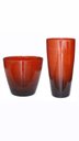 Ver imagem 1 de Kit com 2 Vasos para Plantas de Polietileno Lisa Efeito Marmorizada Luxo (vermelho Premium).