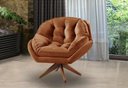 Ver imagem 1 de Poltrona Decorativa Pillow Top com Base Giratória Veludo Califórnia Terracota