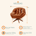 Ver imagem 4 de Poltrona Decorativa Pillow Top com Base Giratória Veludo Califórnia Terracota
