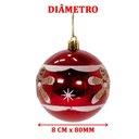 Ver imagem 2 de Kit 8 Bolas Enfeite Natalino Árvore de Natal Branco Vermelho